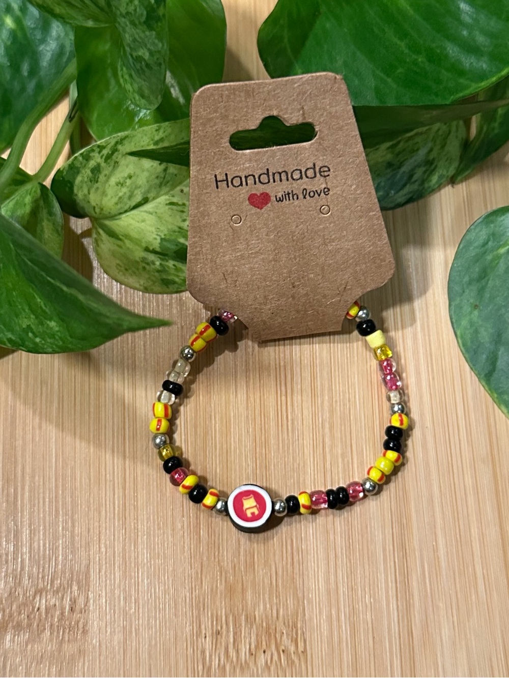 🦸♂️ Kids’ Superhero Stretchy Beaded Bracelet | Handmade | Clay Superhero Charm